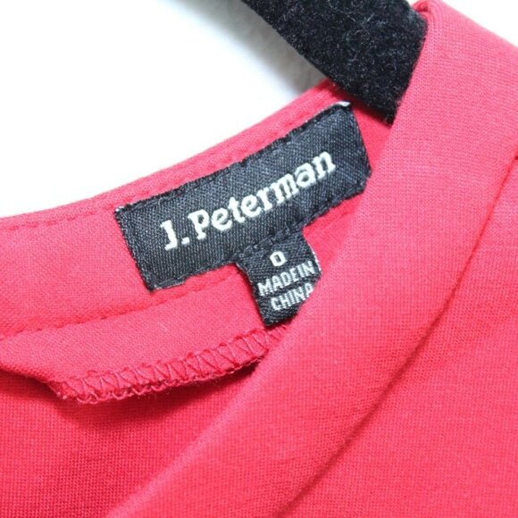 J. Peterman Sleeveless Chiffon Overlay Dress Red Women's Size 0 H11093 - Picture 7 of 16